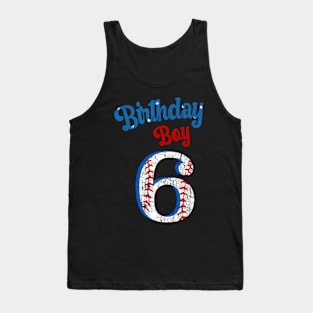 6 Year Old Birthday Kids Baseball 6Th Birthday Baseball Tank Top